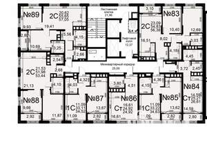 2-к квартира, вторичка, 56м2, 13/22 этаж