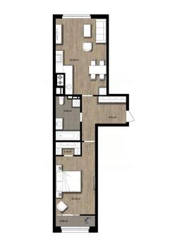 1-к квартира, вторичка, 60м2, 6/16 этаж