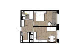 1-к квартира, вторичка, 43м2, 1/17 этаж