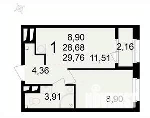 1-к квартира, вторичка, 30м2, 20/24 этаж