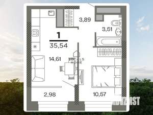 1-к квартира, вторичка, 36м2, 2/26 этаж