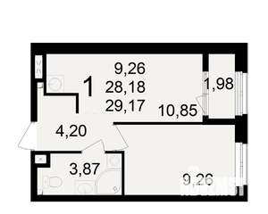 1-к квартира, вторичка, 28м2, 1/23 этаж