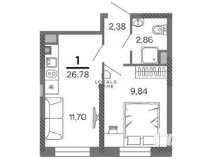 1-к квартира, вторичка, 27м2, 13/25 этаж