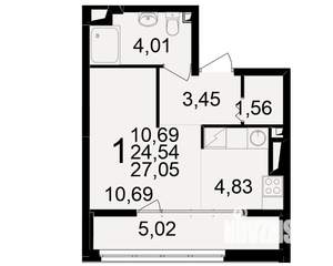 1-к квартира, вторичка, 25м2, 12/25 этаж