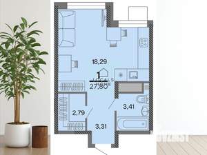 1-к квартира, вторичка, 28м2, 9/22 этаж
