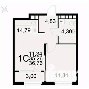 1-к квартира, вторичка, 37м2, 16/22 этаж