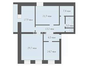 3-к квартира, вторичка, 124м2, 1/2 этаж