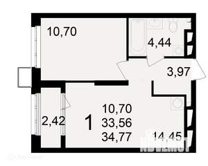 1-к квартира, вторичка, 35м2, 19/24 этаж