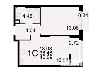 1-к квартира, вторичка, 38м2, 5/25 этаж