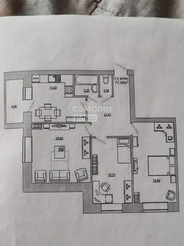 3-к квартира, вторичка, 73м2, 7/10 этаж