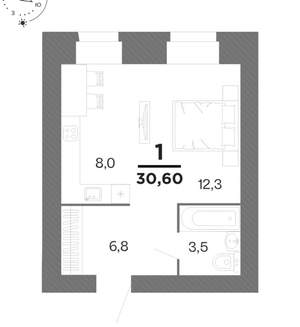 Студия квартира, вторичка, 31м2, 2/16 этаж