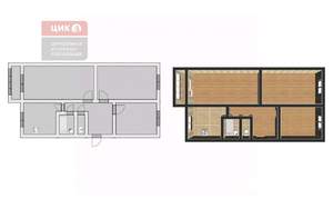 3-к квартира, вторичка, 62м2, 5/5 этаж