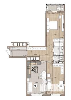 2-к квартира, вторичка, 80м2, 21/25 этаж