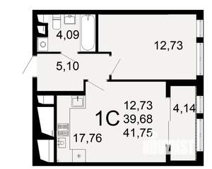 1-к квартира, вторичка, 40м2, 2/26 этаж