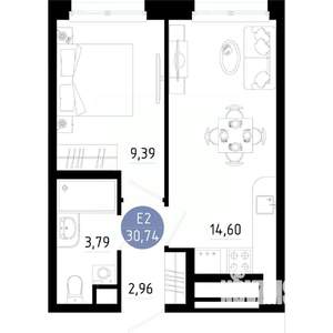 1-к квартира, вторичка, 31м2, 2/14 этаж