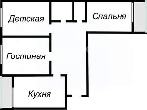3-к квартира, вторичка, 91м2, 4/10 этаж