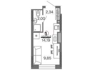 Студия квартира, вторичка, 14м2, 24/25 этаж