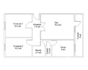 3-к квартира, вторичка, 65м2, 3/5 этаж