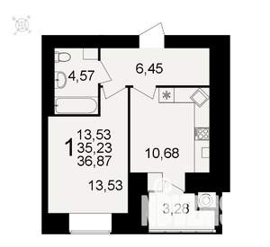 1-к квартира, вторичка, 37м2, 1/16 этаж