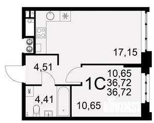 1-к квартира, вторичка, 37м2, 2/10 этаж