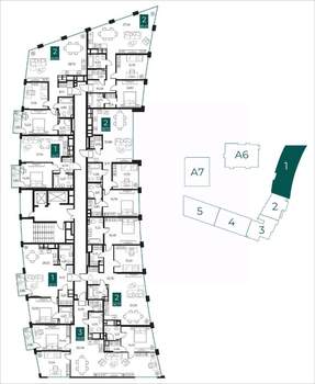 2-к квартира, вторичка, 87м2, 13/13 этаж