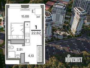 1-к квартира, вторичка, 23м2, 4/26 этаж