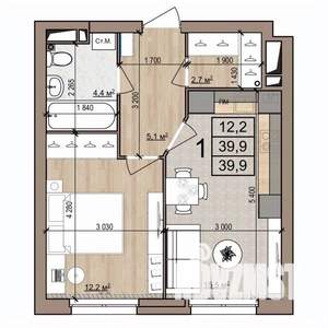 1-к квартира, вторичка, 40м2, 2/25 этаж