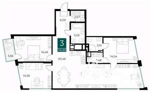 3-к квартира, вторичка, 117м2, 11/13 этаж