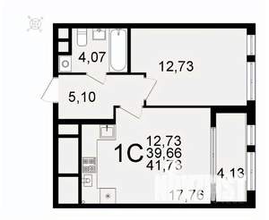 1-к квартира, вторичка, 42м2, 13/26 этаж
