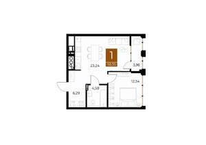 1-к квартира, вторичка, 50м2, 7/8 этаж