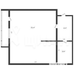 1-к квартира, вторичка, 30м2, 7/9 этаж