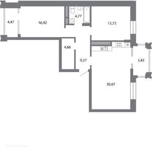2-к квартира, вторичка, 87м2, 2/6 этаж