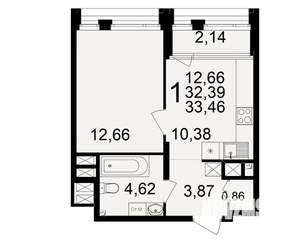 1-к квартира, вторичка, 32м2, 2/25 этаж