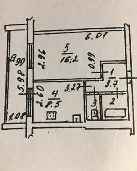 1-к квартира, вторичка, 39м2, 5/9 этаж