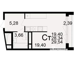 1-к квартира, вторичка, 28м2, 21/25 этаж