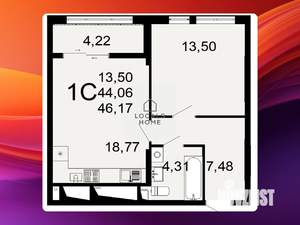 1-к квартира, вторичка, 66м2, 26/26 этаж
