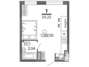 Студия квартира, вторичка, 25м2, 15/25 этаж