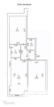 2-к квартира, вторичка, 74м2, 4/4 этаж