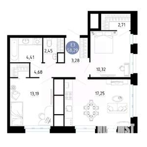 2-к квартира, вторичка, 58м2, 9/25 этаж