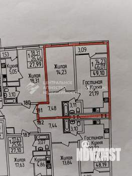 1-к квартира, вторичка, 46м2, 14/25 этаж