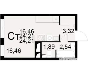 1-к квартира, вторичка, 24м2, 9/25 этаж