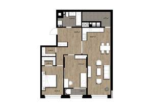 2-к квартира, вторичка, 93м2, 6/16 этаж