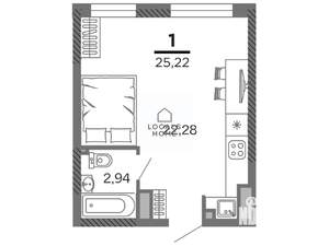 Студия квартира, вторичка, 25м2, 19/25 этаж