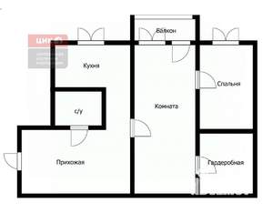 2-к квартира, вторичка, 43м2, 3/5 этаж