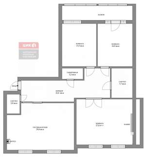 3-к квартира, вторичка, 121м2, 2/4 этаж