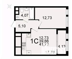 1-к квартира, вторичка, 42м2, 8/26 этаж