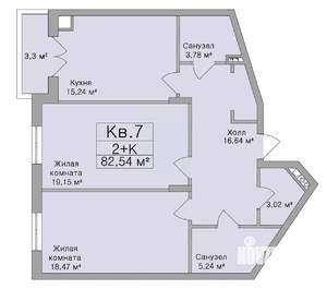 2-к квартира, строящийся дом, 83м2, 2/3 этаж