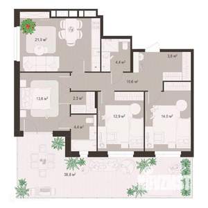 3-к квартира, вторичка, 125м2, 1/9 этаж