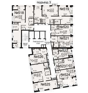 2-к квартира, вторичка, 65м2, 21/25 этаж