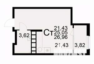 1-к квартира, вторичка, 27м2, 16/22 этаж